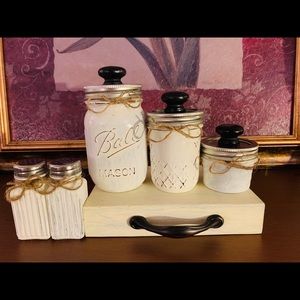 Mason jar canister set with the stand.
